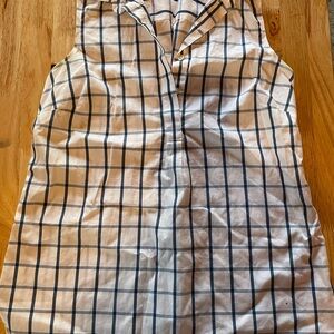 Lands' End Blue and White Plaid Shirt